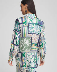 Chico's - Faux Silk Coastal Collared Shirt