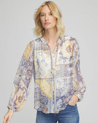 Chico's - Artisanal Georgette Blouson-Sleeve Blouse