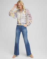 Chico's - Artisanal Georgette Blouson-Sleeve Blouse