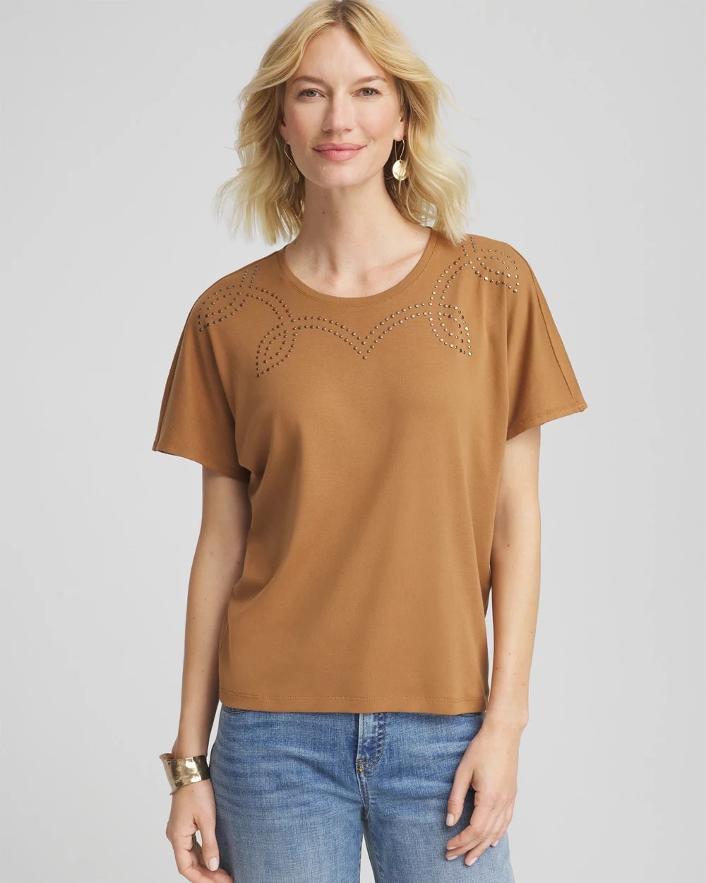 Chico's - Studded Tapered Dolman Top