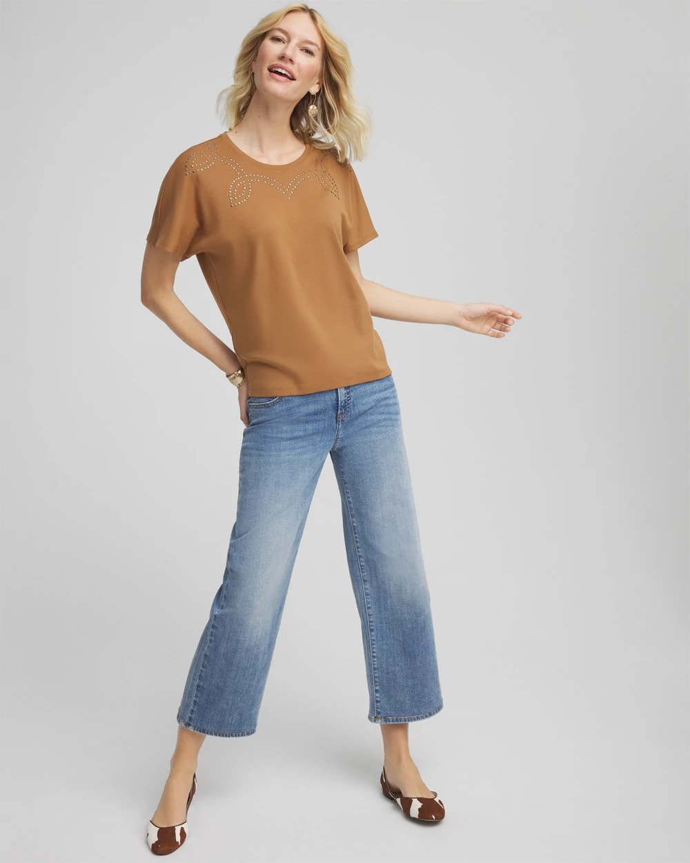 Chico's - Studded Tapered Dolman Top
