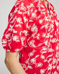 Chico's - Floral Embroidered Cotton Peasant Blouse