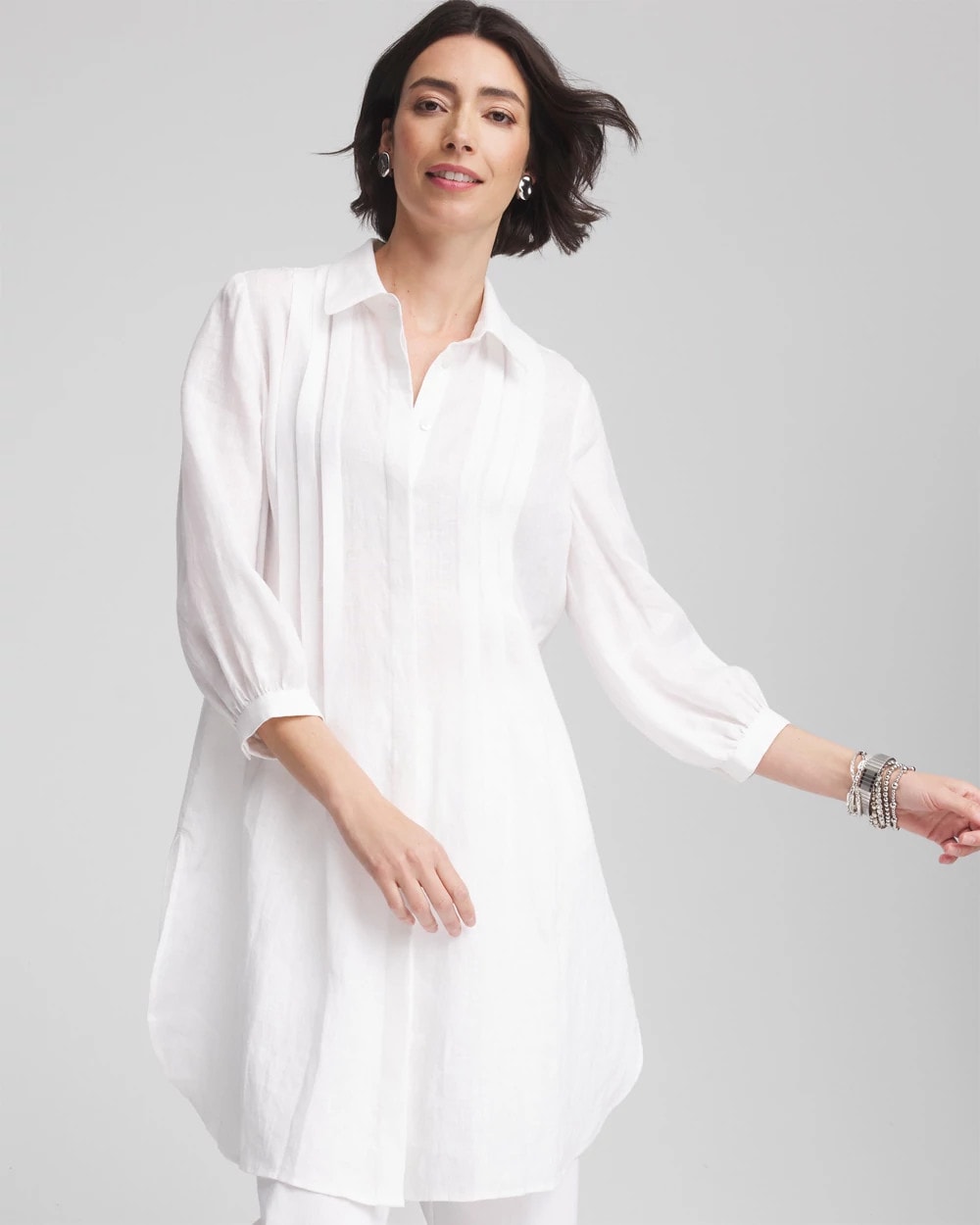 Chico's - Pintuck Placket Linen Tunic