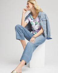 Chico's - Lily Print V-Neck Perfect Tee