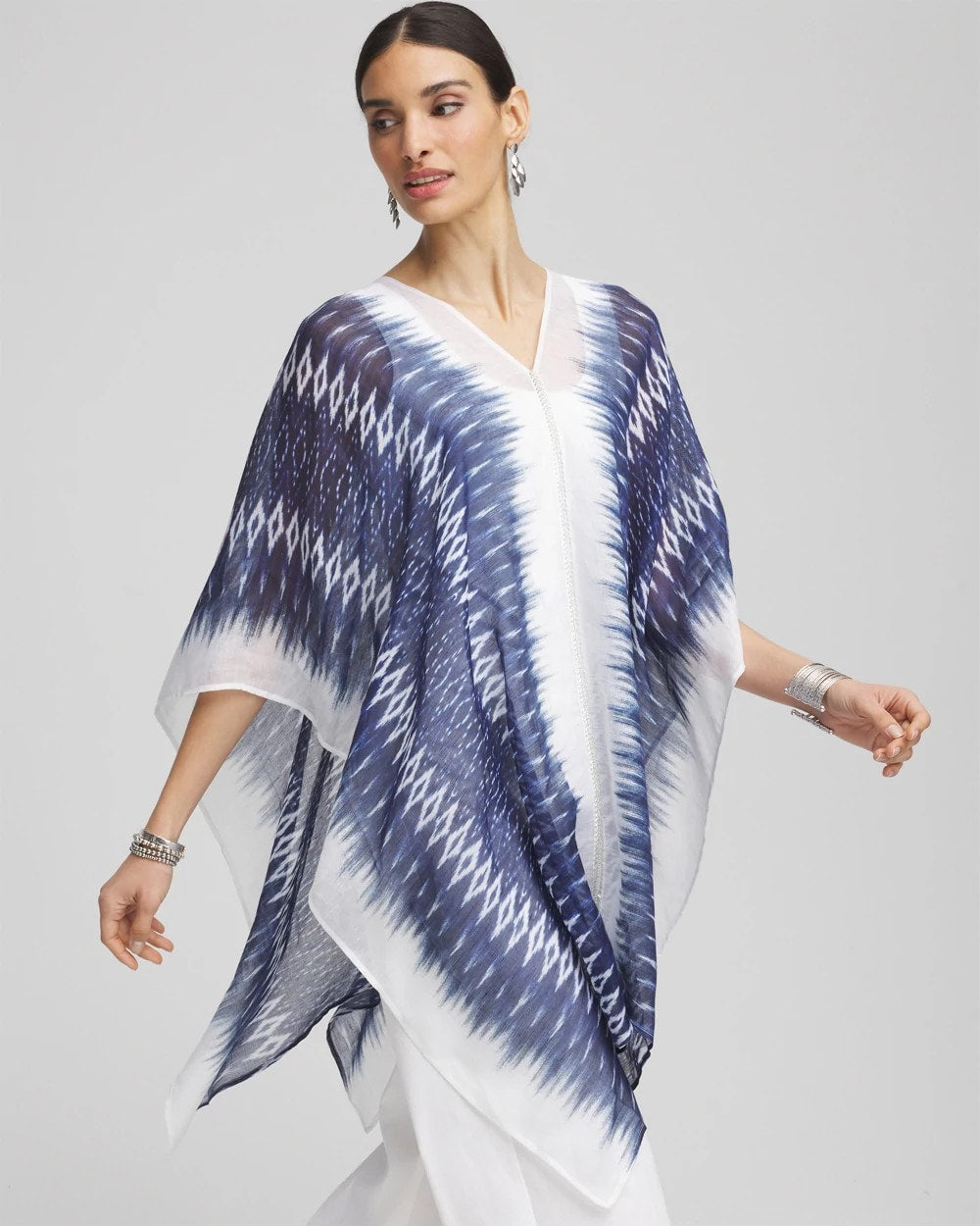 Chico's - Long Embellished Linen Kaftan