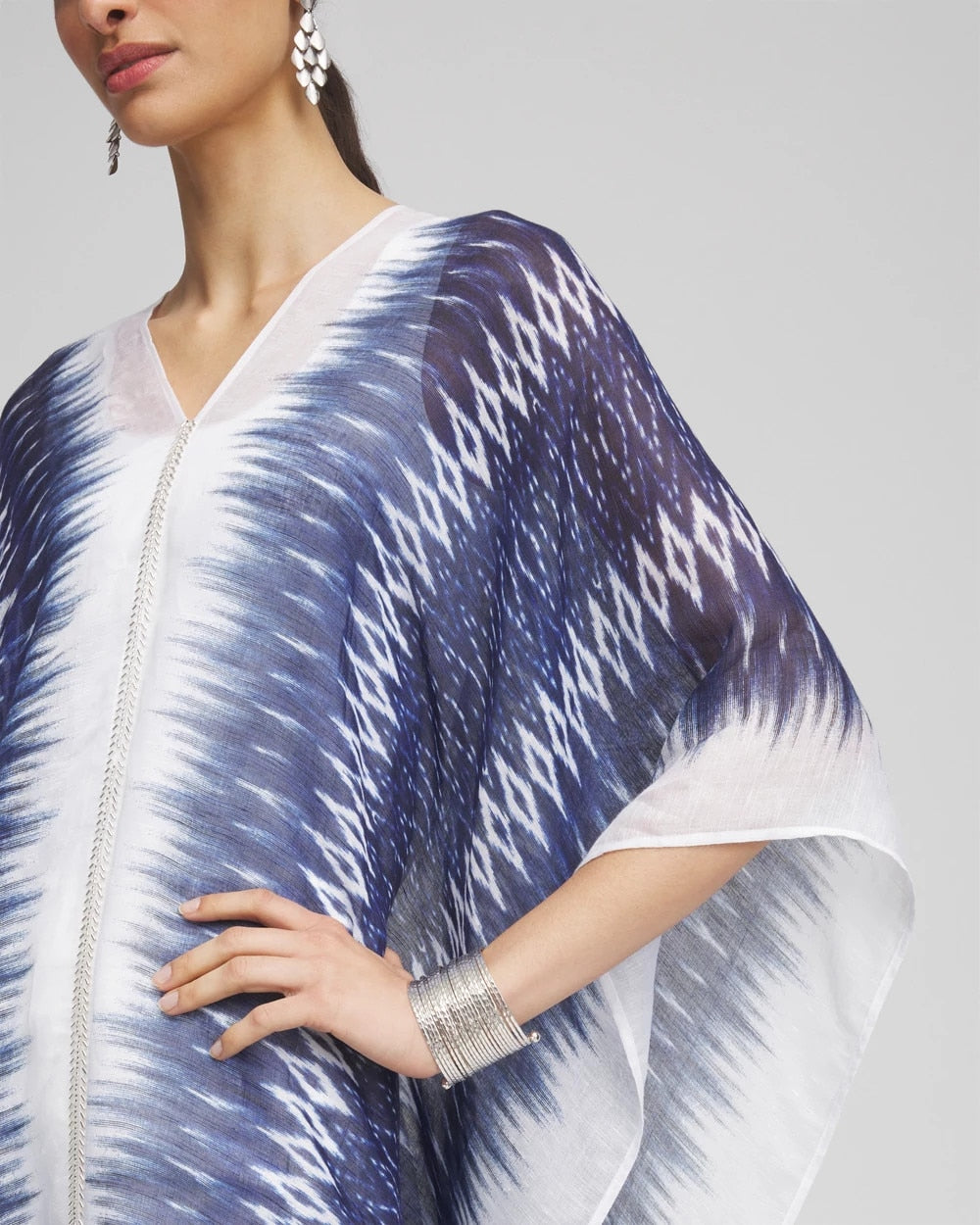 Chico's - Long Embellished Linen Kaftan
