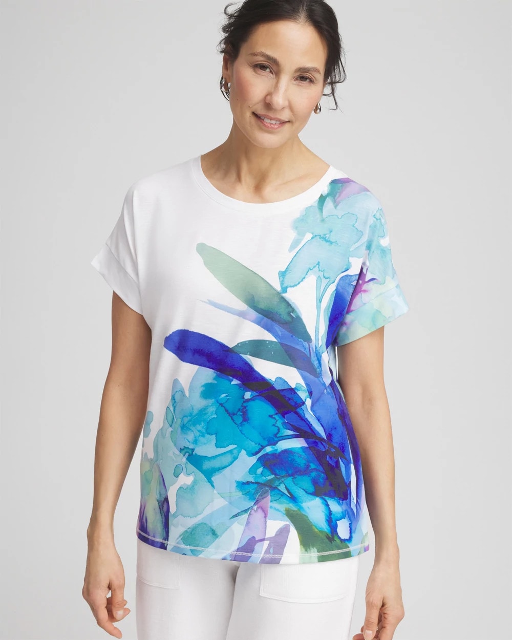 Chico's - Zenergy® Floral Scoop Neck Tee