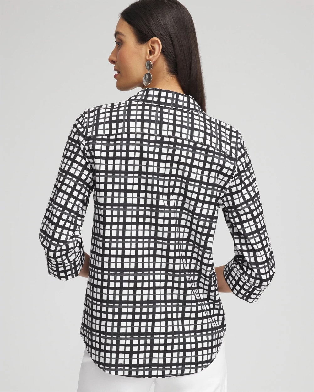 Chico's - No Iron™ Plaid Tie-Front Top