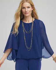 Chico's - Travelers™ Collection Bubble Hem Chiffon Blouse