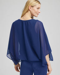 Chico's - Travelers™ Collection Bubble Hem Chiffon Blouse