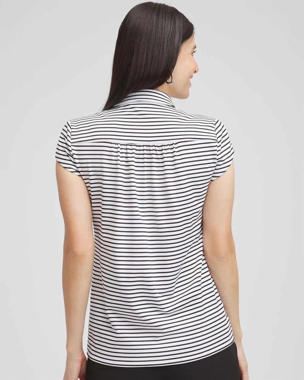 Chico's - Zenergy® UPF Stripe Cap Sleeve Polo