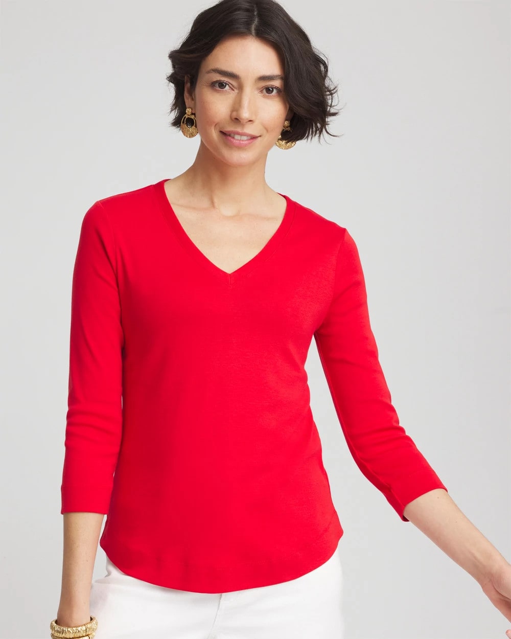 Chico's - Everyday 3/4 Sleeve V-Neck Tee