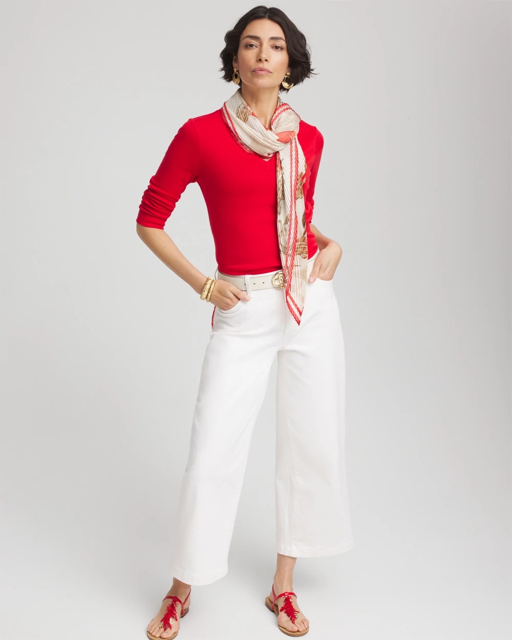 Chico's - Everyday 3/4 Sleeve V-Neck Tee