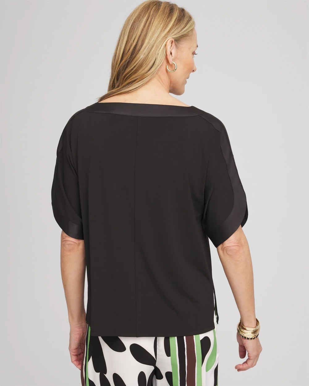 Chico's - Jersey & Satin Dolman Tee