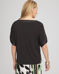 Chico's - Jersey & Satin Dolman Tee