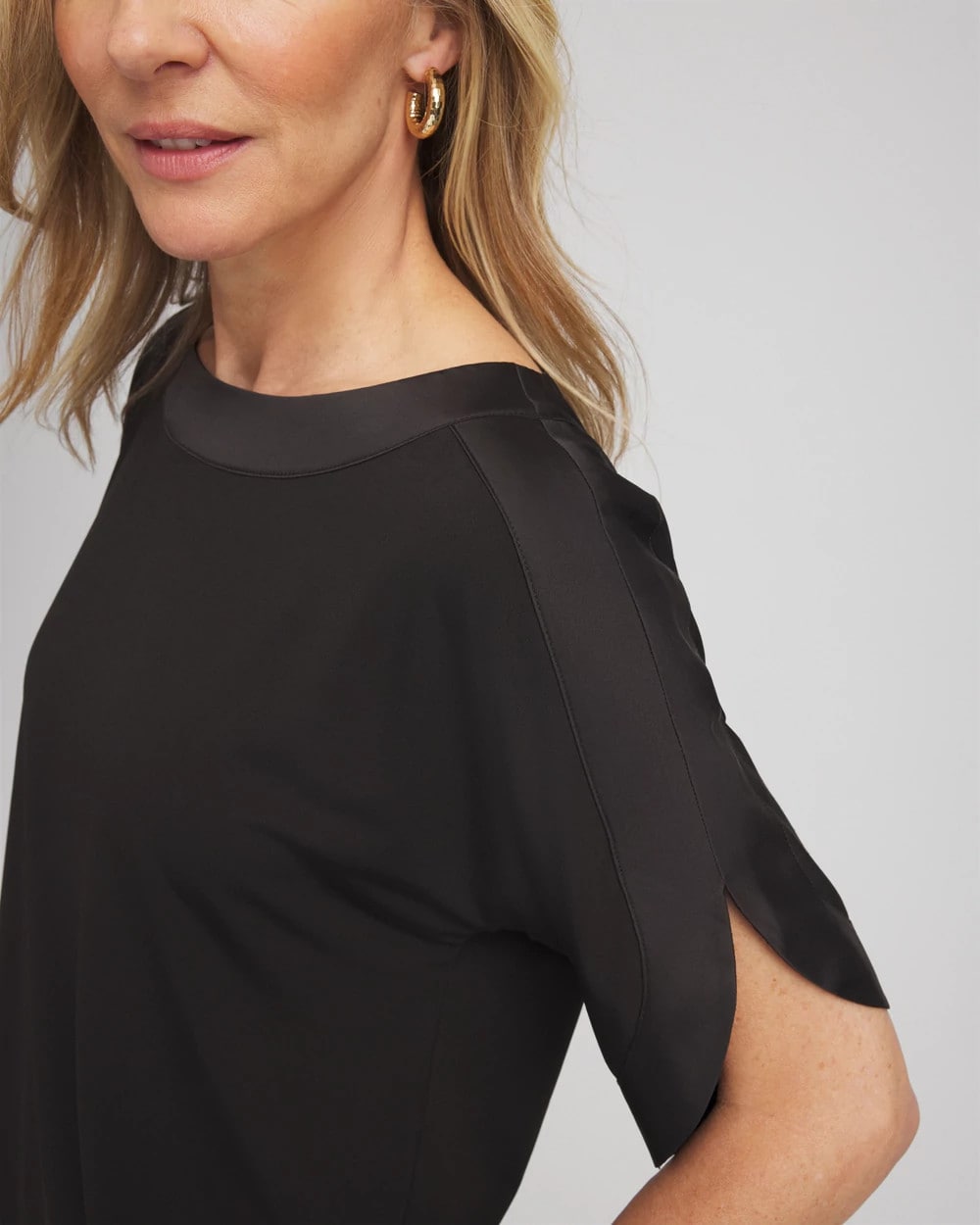 Chico's - Jersey & Satin Dolman Tee