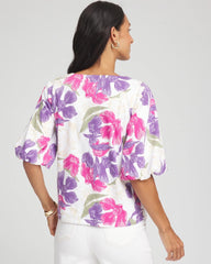 Chico's - Floral Bubble Sleeve Top