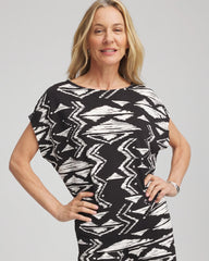 Chico's - Travelers™ Crinkled Knit Geo-Print Top