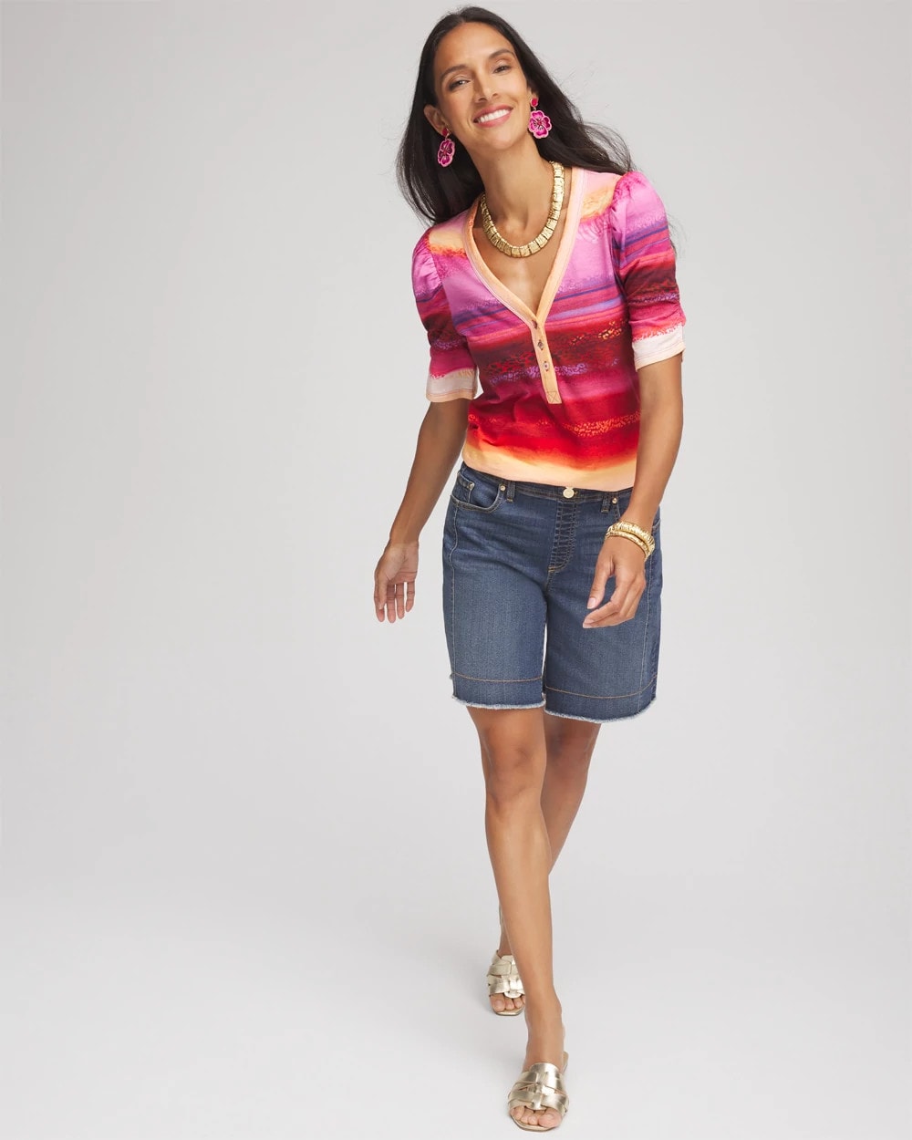 Chico's - Rio Sunset Henley Tee