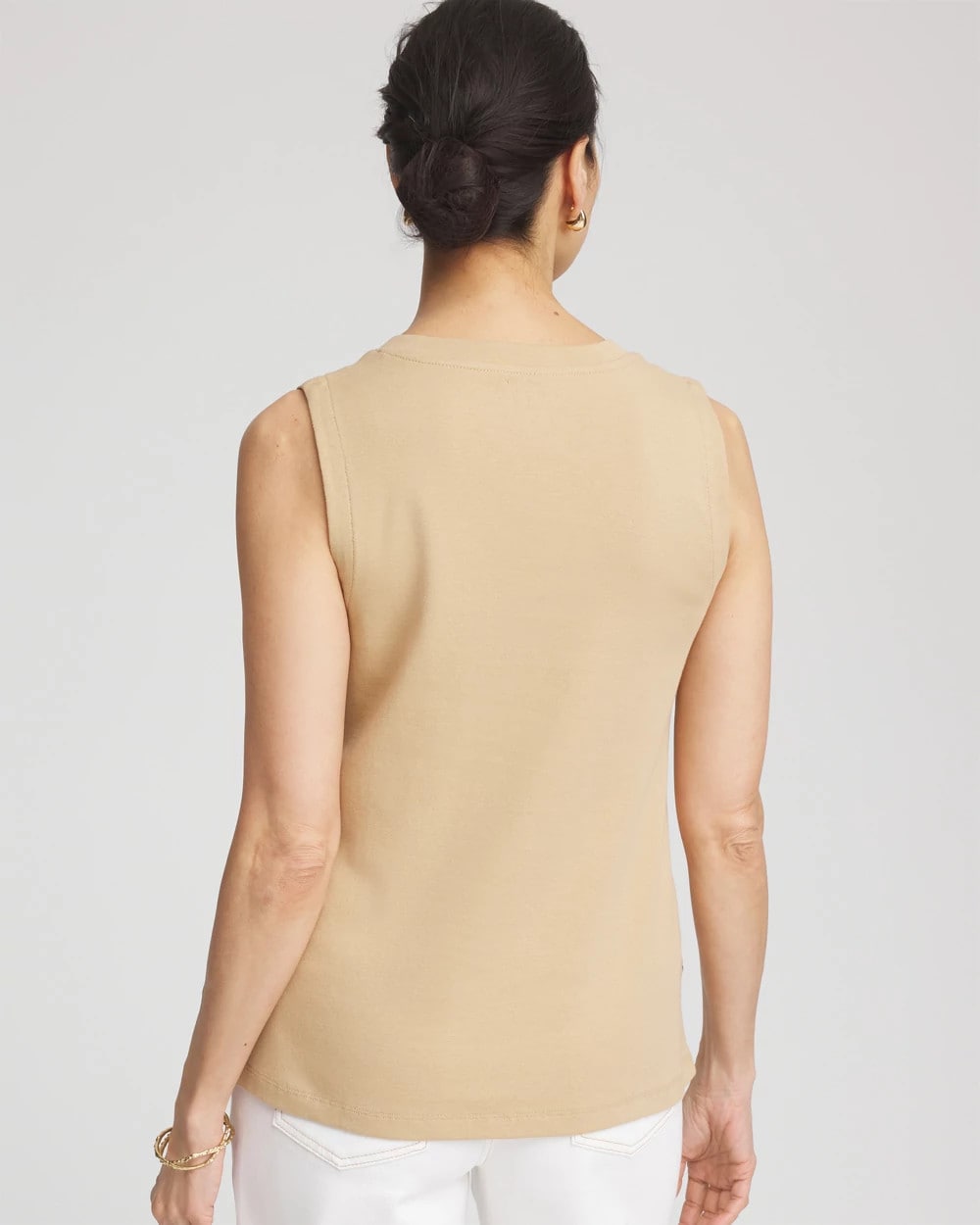 Chico's - Sleeveless V-Neck Button Tank
