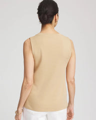 Chico's - Sleeveless V-Neck Button Tank