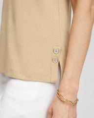 Chico's - Sleeveless V-Neck Button Tank