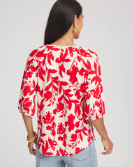 Chico's - Floral Braided Linen Top