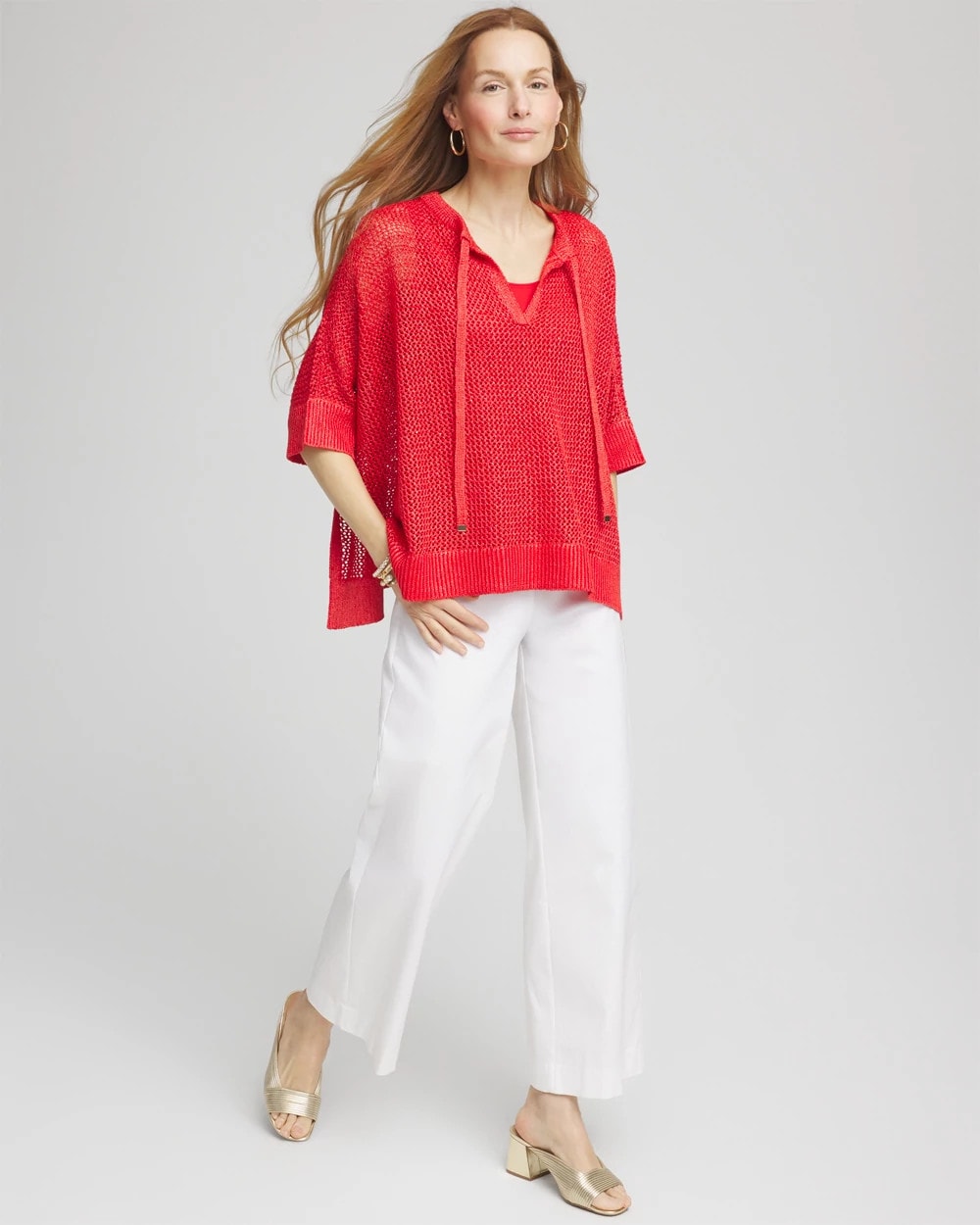 Chico's - Sequin Open Knit Poncho