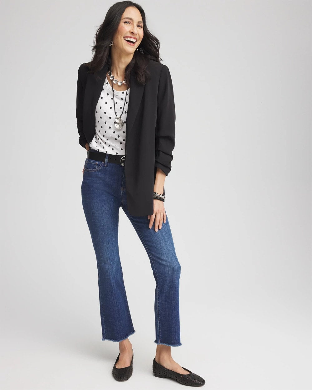 Chico's - Polka-Dot Slub Scoop-Neck Tee