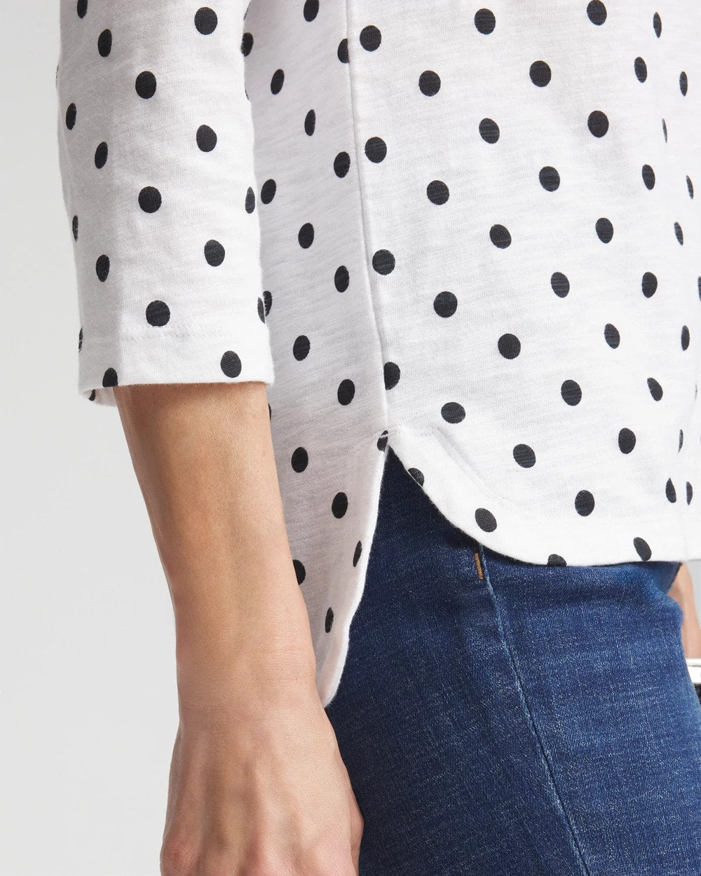 Chico's - Polka-Dot Slub Scoop-Neck Tee