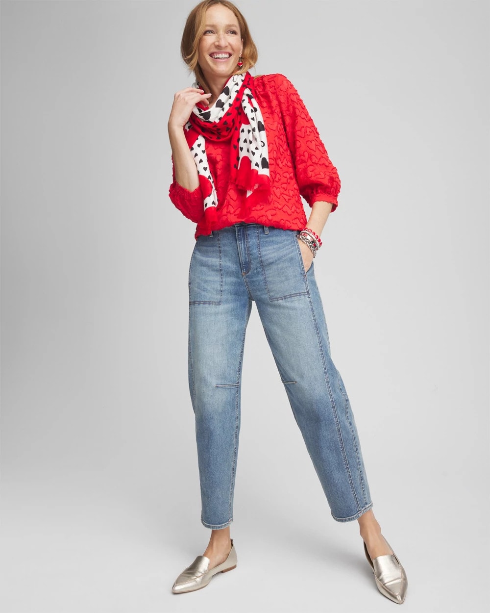 Chico's - Embellished Valentine's Day Blouse