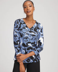 Chico's - Pima Cotton Floral 3/4 Sleeve Tee