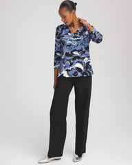 Chico's - Pima Cotton Floral 3/4 Sleeve Tee