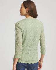 Chico's - Lace Scallop-Hem Knit Tee
