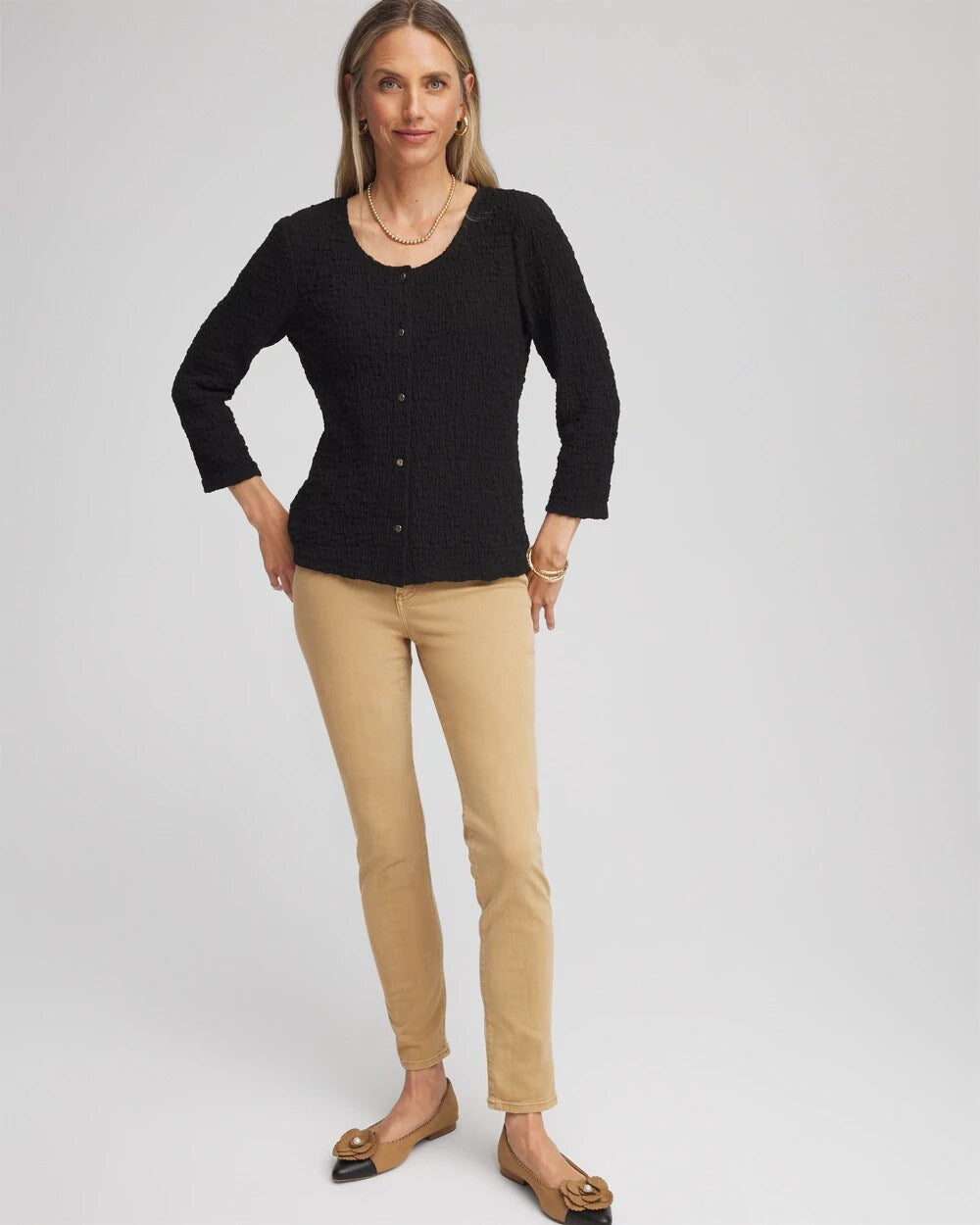 Chico's - Textured Scoopneck Cardigan