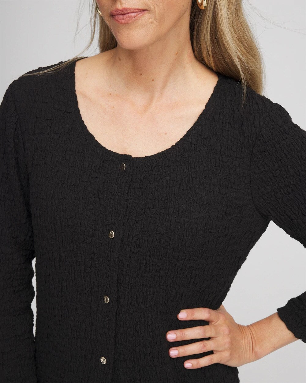 Chico's - Textured Scoopneck Cardigan