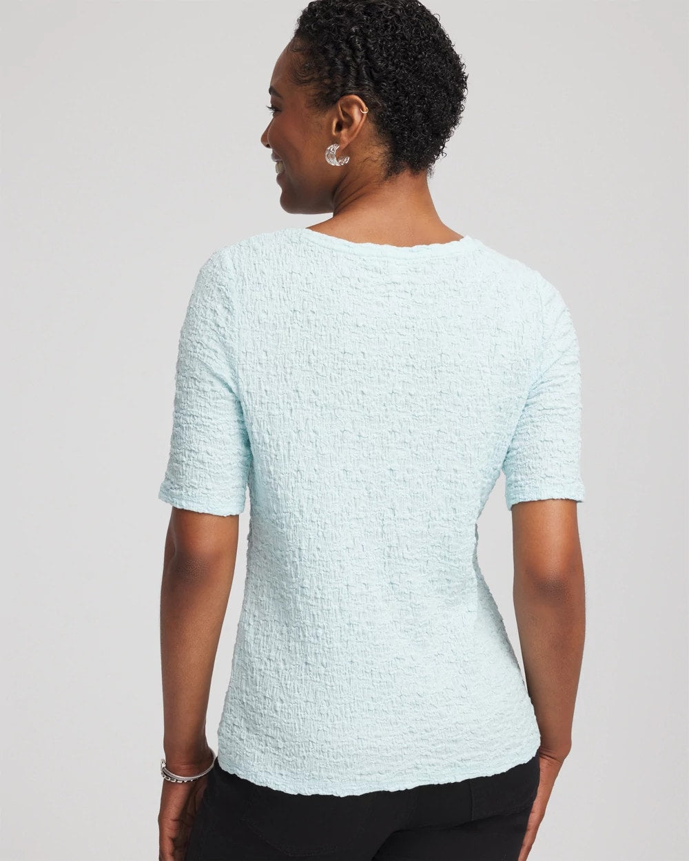 Chico's - Textured Short-Sleeve Tee