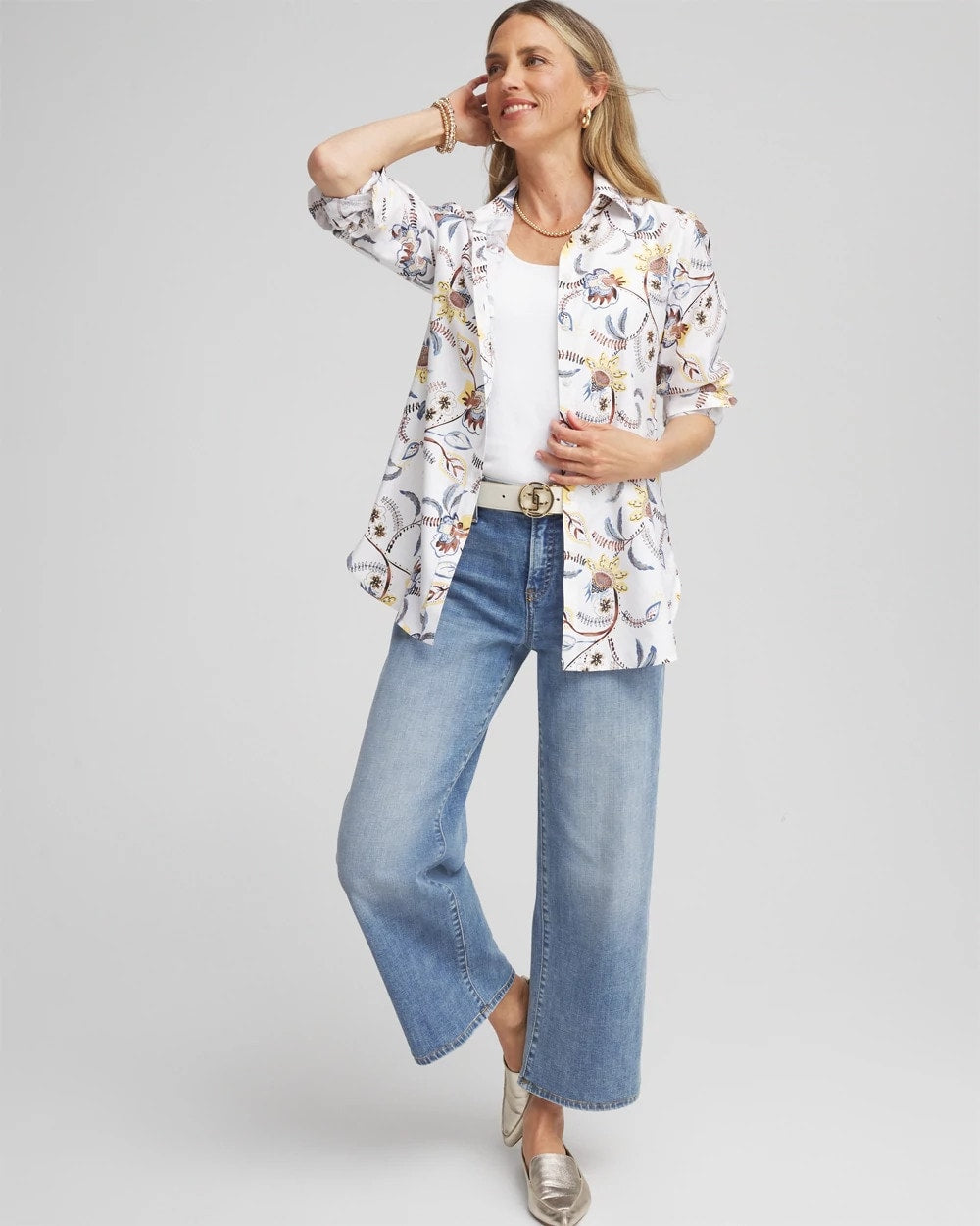 Chico's - No Iron™ Long-Sleeved Floral Shirt