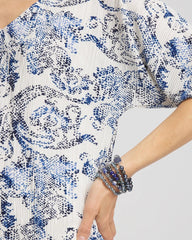 Chico's - Snakeskin Print Crinkle Elbow Sleeve Tee