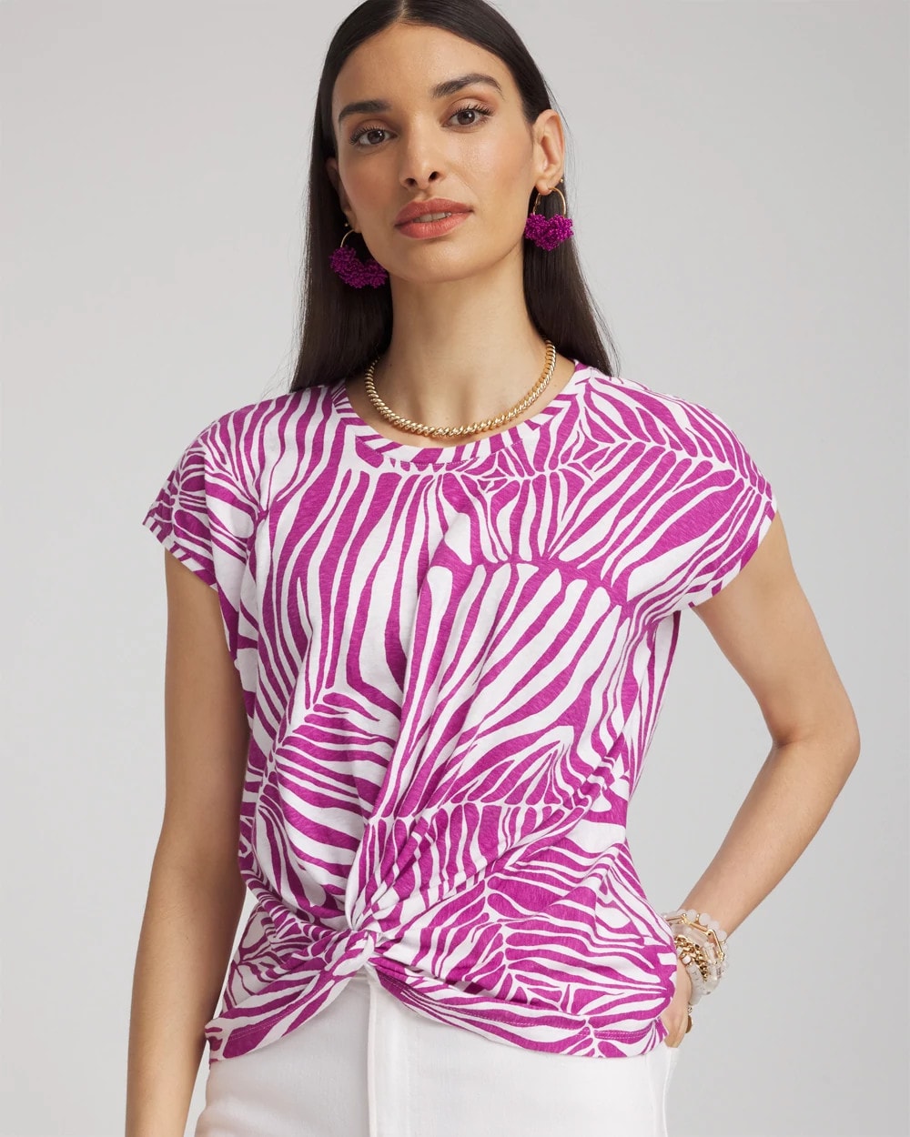 Chico's - Jungle Inverted Knot Front Tee