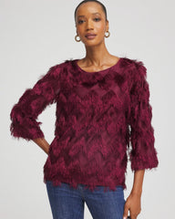 Chico's - Chevron Fringe Party Top