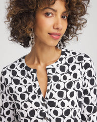 Chico's - Printed Cotton Slub Henley Shirt