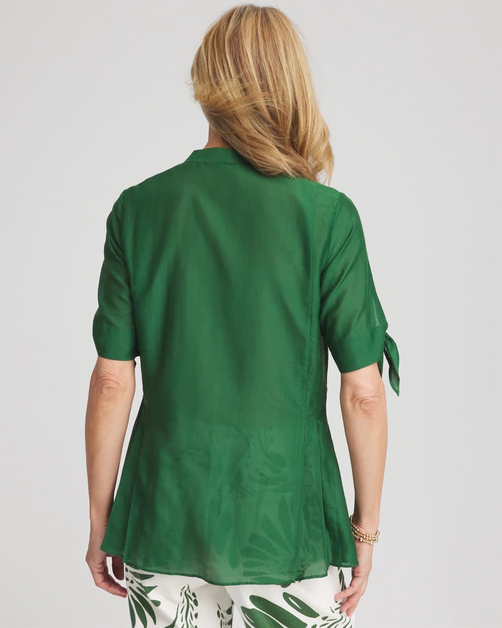 Chico's - Cotton Voile & Silk Pleated Blouse