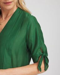 Chico's - Cotton Voile & Silk Pleated Blouse