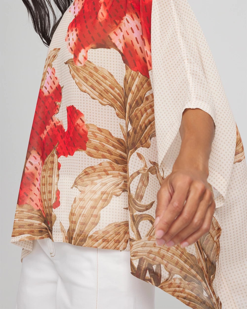 Chico's - Floral Chiffon Pull-Over Poncho