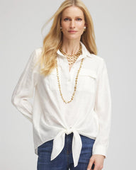 Chico's - Textured Tie-Front Pullover Top