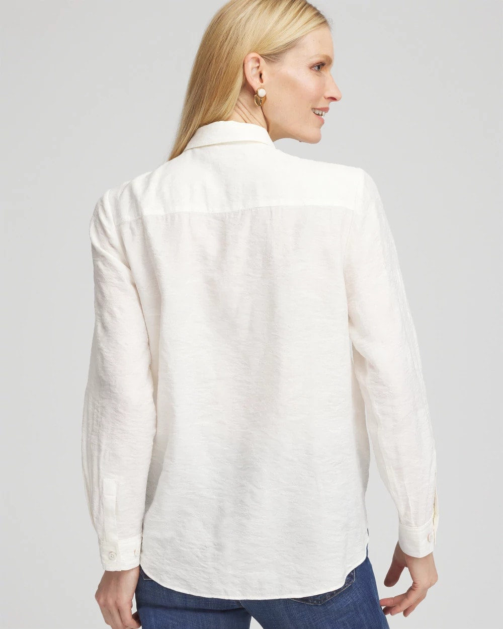 Chico's - Textured Tie-Front Pullover Top
