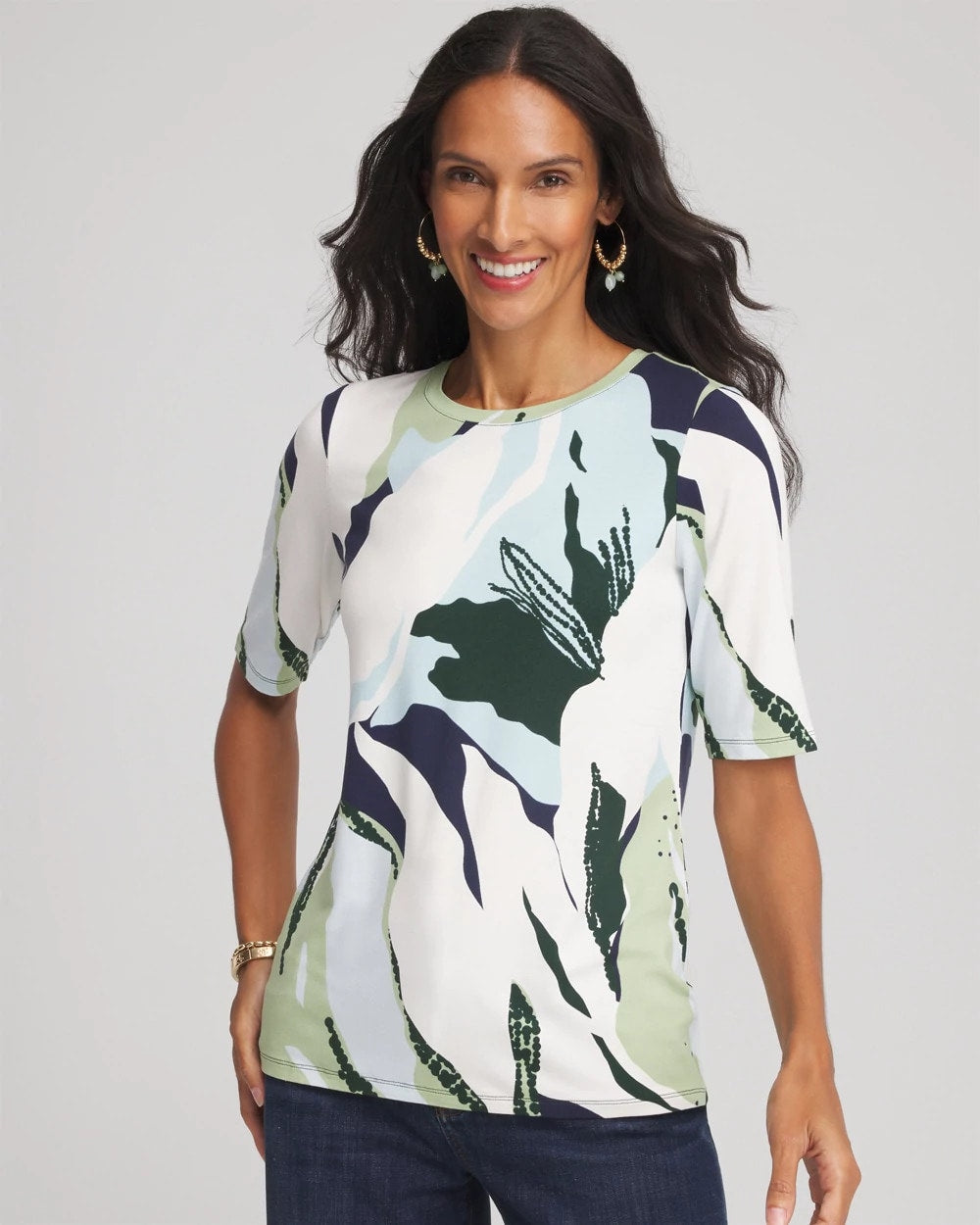 Chico's - Touch of Cool™ Elbow-Sleeve Perfect Tee