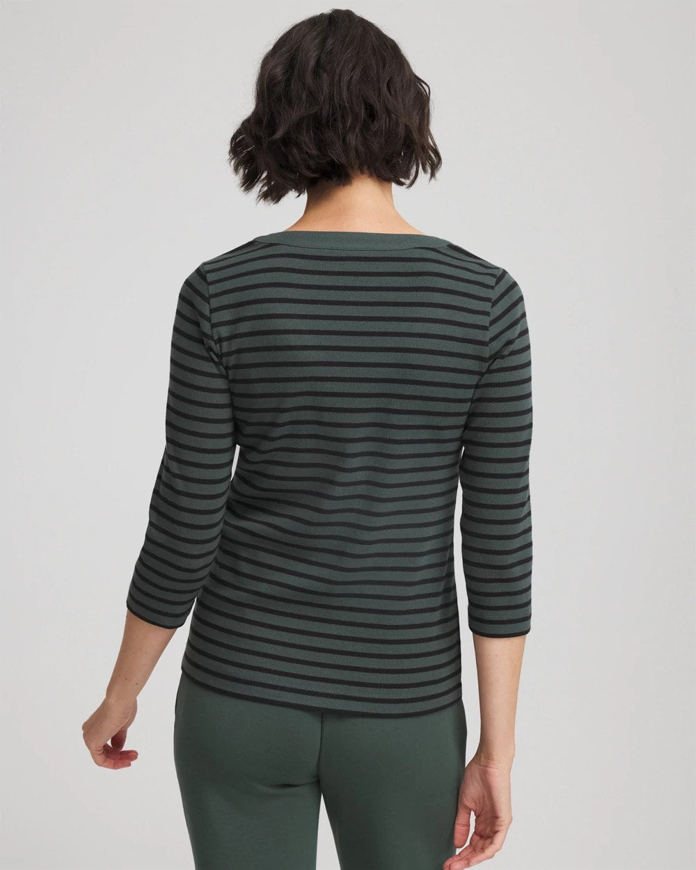 Chico's - Zenergy® Ribbed Striped Henley Tee