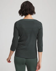 Chico's - Zenergy® Ribbed Striped Henley Tee